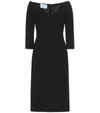 Prada Mid-length V-neck Dress In Black