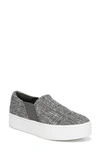 Vince Warren Linen Platform Skate Sneakers In Natural/ Black