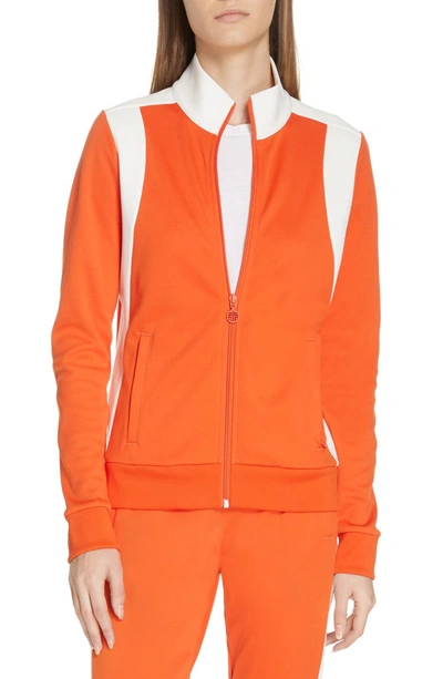 Tory Sport Color-block Track Jacket In Varsity Orange