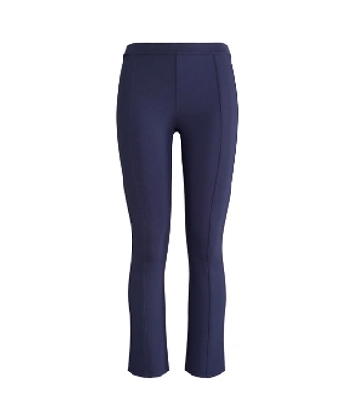 Tory Sport Tech Ponte Cropped Flare Pants In Navy Blue