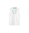 Tory Sport Performance Pique Ruffle Sleeveless Polo In Snow White