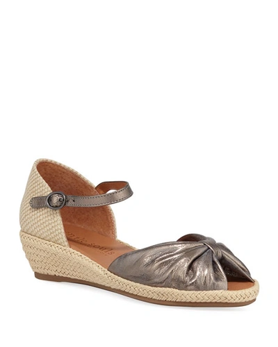 Gentle Souls Lucille Demi Wedge Espadrilles In Pewter