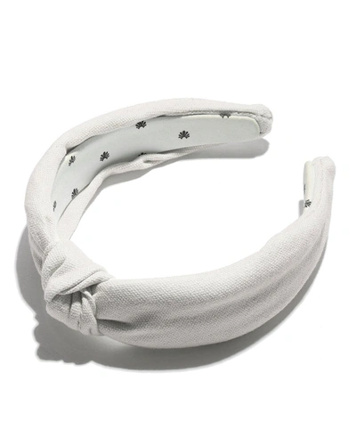 Lele Sadoughi Woven Cotton Knotted Headband In Ivory