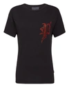 Philipp Plein T-shirt Round Neck Ss Gothic Plein In Black / Red