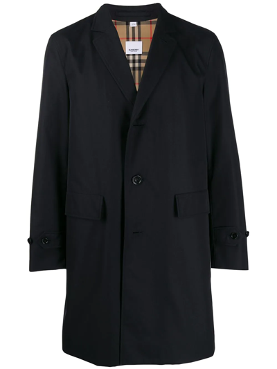 Burberry Single-breasted Cotton-gabardine Car Coat In Blue