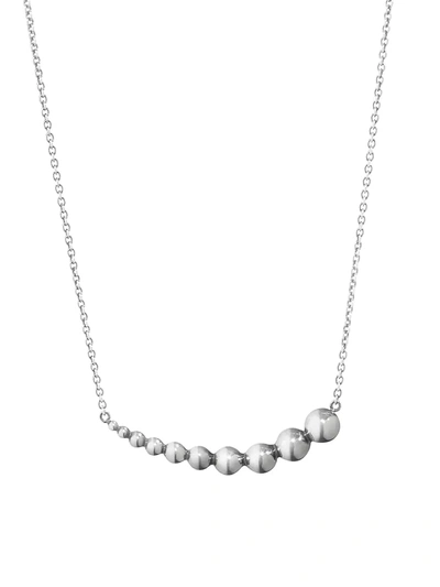 Georg Jensen Sterling Silver Moonlight Grapes Graduate Curved Bar Necklace, 17.72