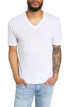 Goodlife V-neck Linen T-shirt In White