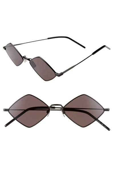 Saint Laurent 55mm Diamond Shaped Sunglasses In Black/ Black
