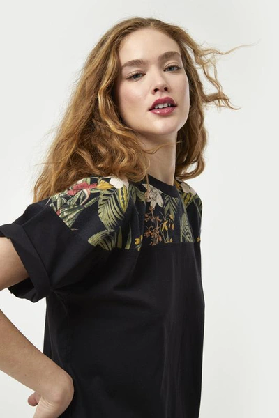 Rebecca Minkoff Tropical Lulu Printed Tee Dress In Black