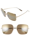 Maui Jim Triton 61mm Polarizedplus2® Mirrored Square Sunglasses In Gold