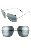 Maui Jim Triton Asian Fit Neutral Grey Square Ladies Sunglasses 546n-17 In Grey,silver Tone