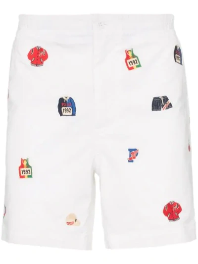 Polo Ralph Lauren Embroidered Emblem Shorts In White