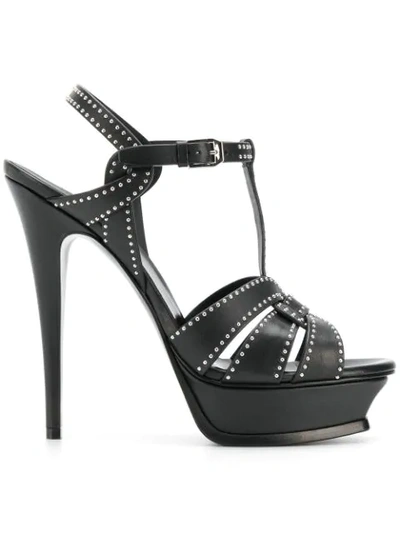 Saint Laurent High Heel Sandals In Black