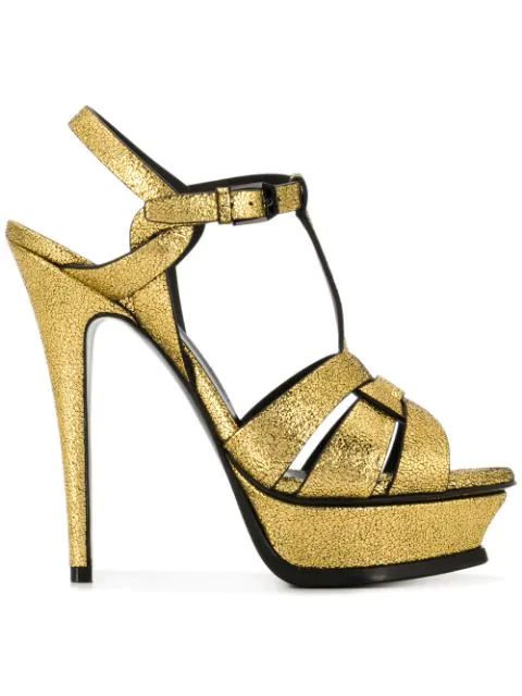 ysl tribute heels gold