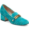 Gucci Sylvie Loafer Pump In Turquoise