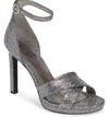 Michael Michael Kors Women's Alexia Metallic High-heel Sandals In Silver/ Gunmetal Glitter Mesh