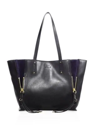 chloé milo leather & suede tote