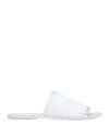 Strategia White Leather Slipper Sandal