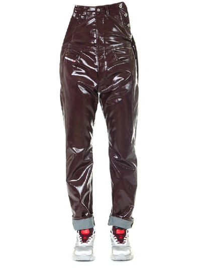 Diesel Burgundy Coated Straight Let Cottond Blend Jeans