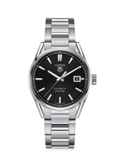Tag Heuer Carrera 39mm Stainless Steel Automatic Bracelet Watch In Silver