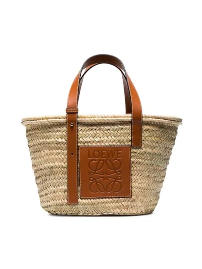 Loewe Logo Medium Basket Bag In Neutrals
