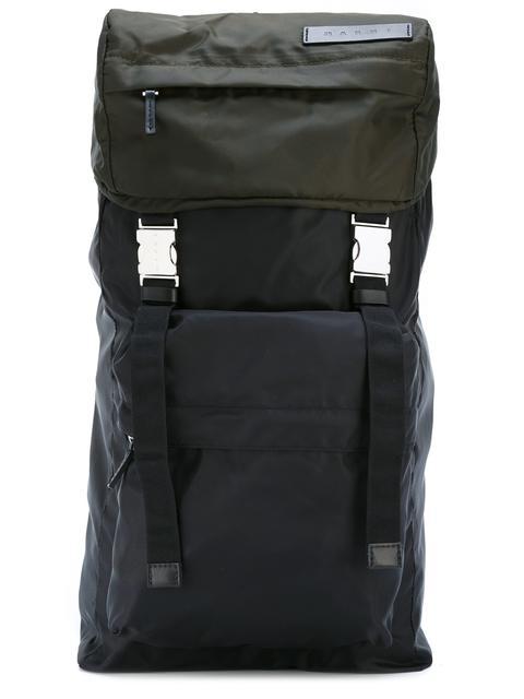 Marni Men's Oversized Bi-colour Backpack In Black And Khaki | ModeSens