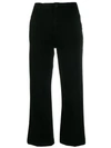 J Brand Joan High Waist Crop Wide Leg Trouser Jeans In Black