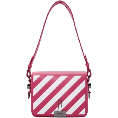 Off-white Binder Clip Leather Shoulder Bag In Pink