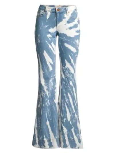 Alice And Olivia Beautiful Tie-dye Bell Bottom Jeans In Be Groovy