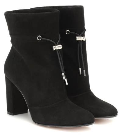 Gianvito Rossi Maeve 85 Suede Ankle Boots In Black