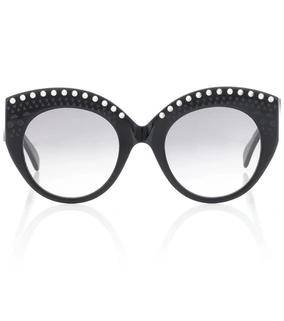 Alaïa Embellished Acetate Sunglasses In Black