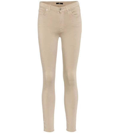 7 For All Mankind The Skinny High-rise Jeans In Beige