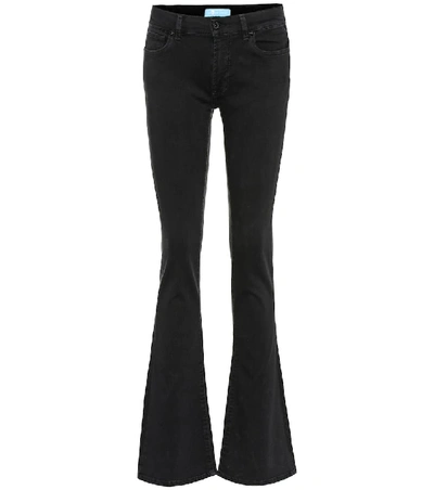 7 For All Mankind B(air) Mid-rise Bootcut Jeans In Black