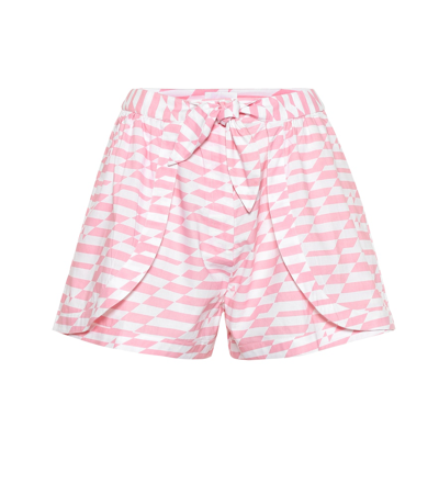 Alexandra Miro Bella Printed Cotton Shorts In Pink