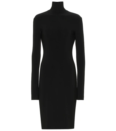 Norma Kamali Stretch Jersey Turtleneck Dress In Black
