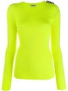 Balenciaga Technical Ribbed-knit Top In Yellow