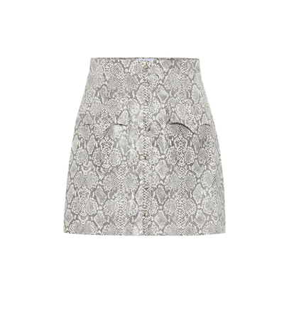 Nanushka Erin Faux Snakeskin Skirt In Grey