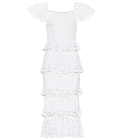 Anna Kosturova Cotillion Crochet Maxi Dress In White
