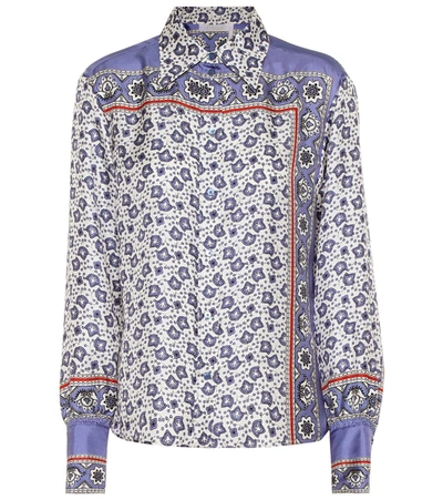 Chloé Chloe Bandana Print Blouse In Blue,paisley,white