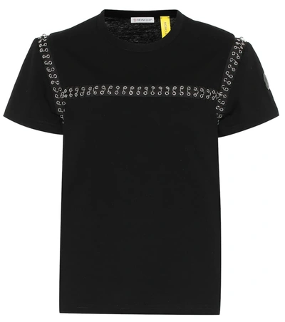 Moncler Genius 6 Moncler Noir Kei Ninomiya Embellished Cotton T-shirt In Black