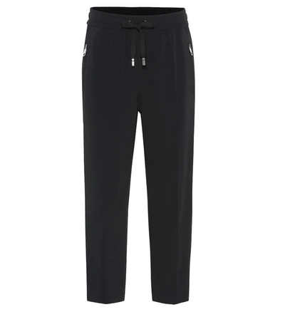 Dolce & Gabbana Cropped Cady Trackpants In Black