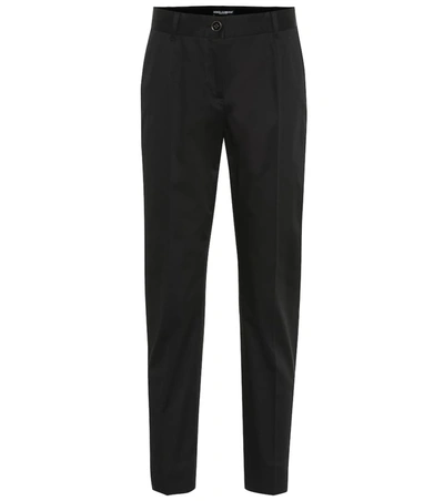 Dolce & Gabbana Cotton-poplin Pants In Black