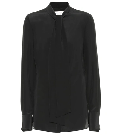 Alexander Mcqueen Silk Blouse In Black
