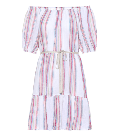 Velvet Cinthia Striped Linen-blend Minidress In Multicoloured