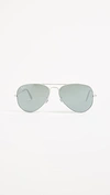 Ray Ban Ray-ban Unisex Original Brow Bar Aviator Sunglasses, 62mm In Gray/silver Mirrored