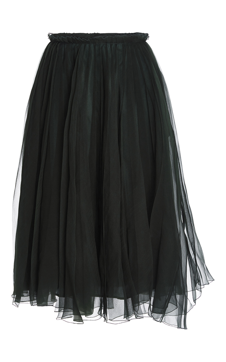 Rochas Silk Organza Gathered Skirt | ModeSens