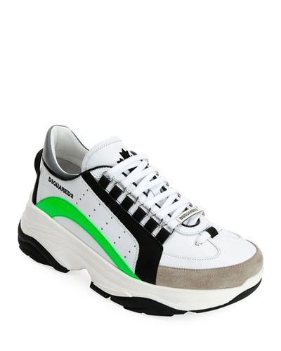 Dsquared2 Men's Colorblock Chunky Runner Sneakers, White Pattern