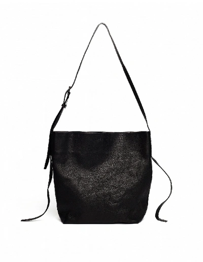 Ann Demeulemeester Black Leather Shopper Bag