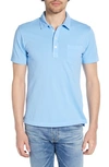 Billy Reid Pensacola Slim Fit Garment Dye Polo In Illusion Blue