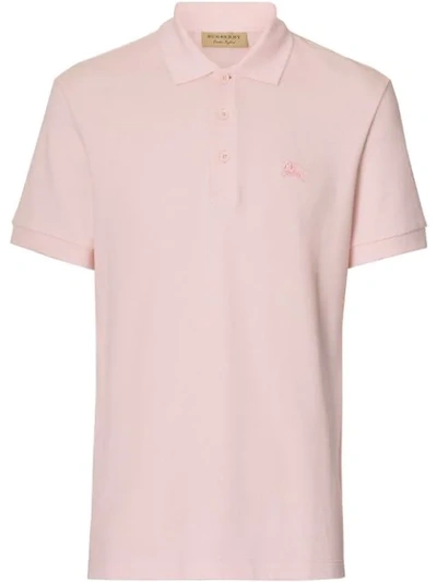 Burberry Hartford Slim Fit Pique Polo In Pink